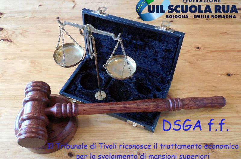 UFFICIO LEGALE | Sentenza Tribunale Tivoli DSGA svolgimento funzioni superiori