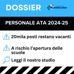 Ruoli ATA a.s. 2024/25: 20mila posti restano vacanti. A rischio l’apertura delle scuole