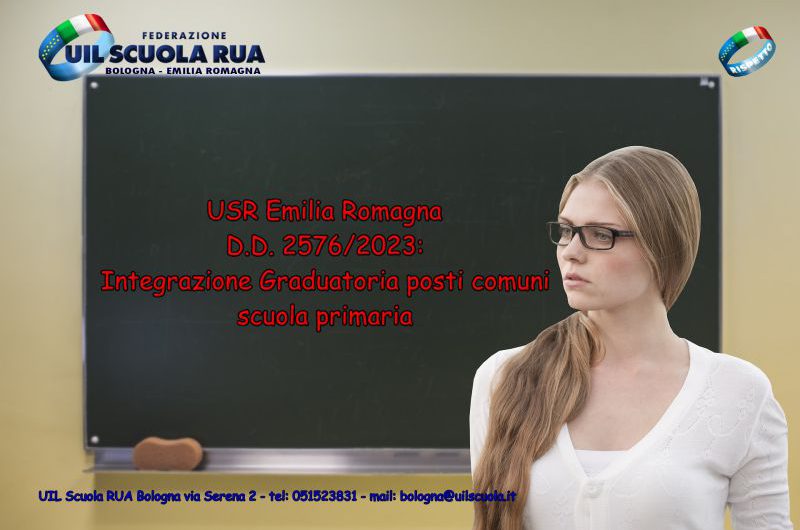 USR Emilia Romagna | D.D. 2576/2023: Integrazione Graduatoria posti comuni scuola primaria