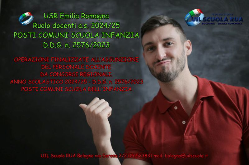 USR Emilia Romagna | Ruolo docenti a.s. 2024/25 – POSTI COMUNI SCUOLA INFANZIA – D.D.G. n. 2576/2023