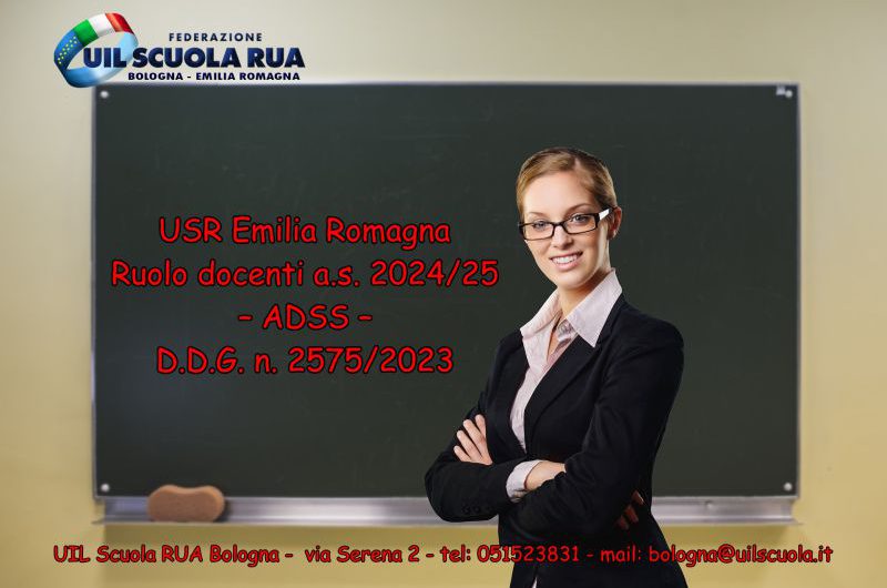 USR Emilia Romagna | Ruolo docenti a.s. 2024/25 – ADSS – D.D.G. n. 2575/2023