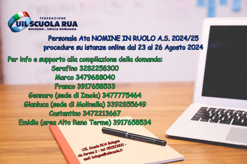 UAT di Bologna | Personale A.T.A. – NOMINE IN RUOLO A.S. 2024/25