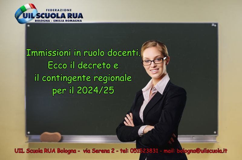 Immissioni in ruolo docenti. Ecco il decreto e il contingente regionale per il 2024/25