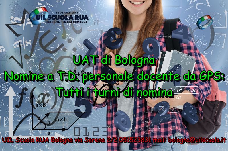 UAT di Bologna | Nomine a T.D. personale docente da GPS: Tutti i turni di nomina