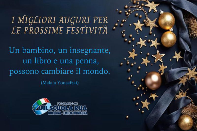 Festività 2024/25: gli AUGURI della FEDERAZIONE UIL Scuola RUA Bologna / Emilia Romagna