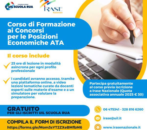 IRASE Nazionale | Corso di formazione ai concorsi per le Posizioni Economiche ATA