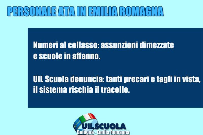 Personale ATA in Emilia Romagna, numeri al collasso: assunzioni dimezzate e scuole in affanno