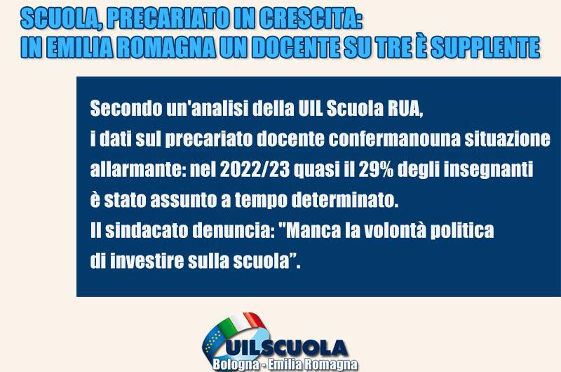 Scuola, precariato in crescita: in Emilia Romagna un docente su tre è supplente